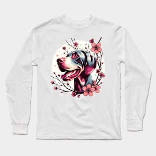 Pudelpointer, Spring's Cherry Blossoms, Floral Joy Long Sleeve T-Shirt